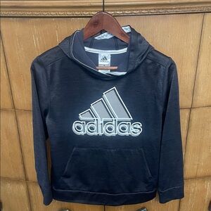 Boys Adidas Charcoal Hoodie with Logo